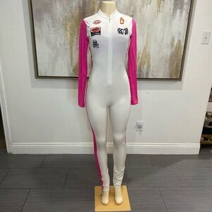 Forplay White Jumpsuit with Pink Accents
